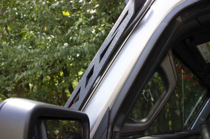 Jeep Wrangler Light Mounting Brackets - Windshield - Fishbone Offroad - Black Textured Powder Coat - `18-`27